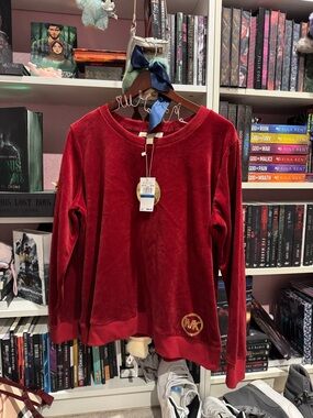 MICHAEL Michael Kors Red Velour Logo Sweatshirt
